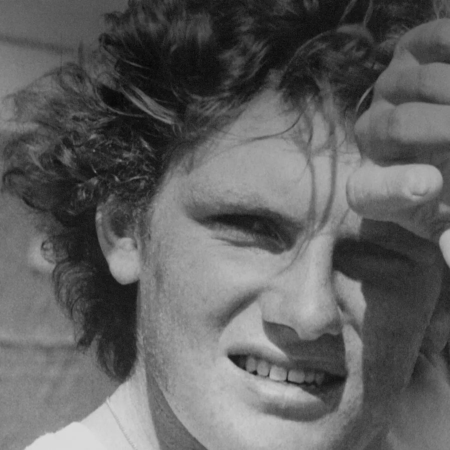 David Mustard in his playing days, shading his eyes from the sun